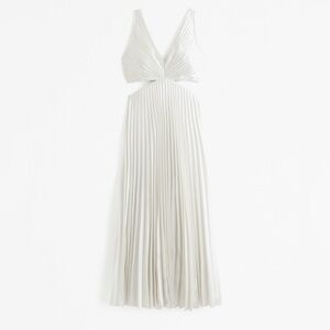 Abercrombie & Fitch NWT Giselle Satin Pleated Cutout Maxi Dress M